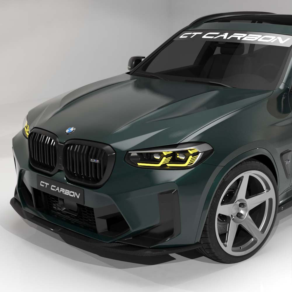 CT CARBON BMW F97 X3M & F98 X4M 2021-2024 (LCI) CARBON FIBRE SPLITTER - CT DESIGN | SWISS HOMOLOGATED
