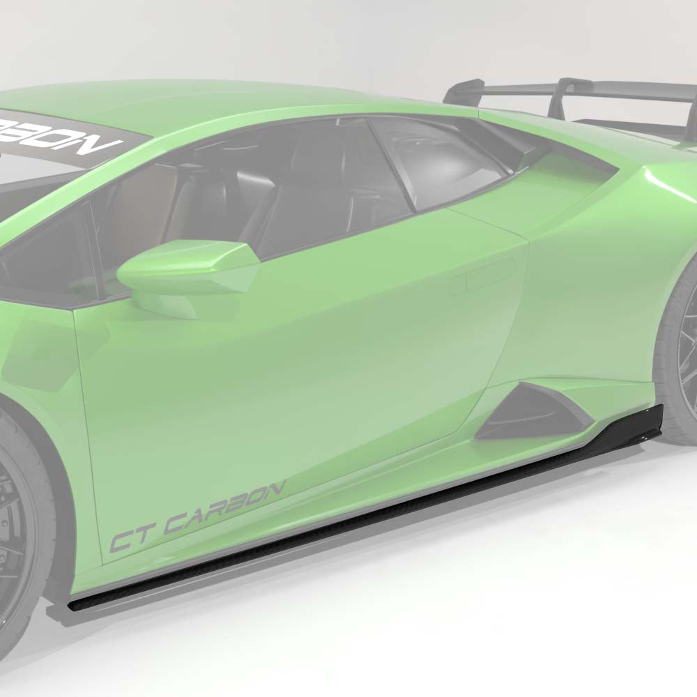 CT CARBON LAMBORGHINI HURACAN EVO 2019-2023 CARBON FIBRE SIDE SKIRTS - CT DESIGN | SWISS HOMOLOGATED