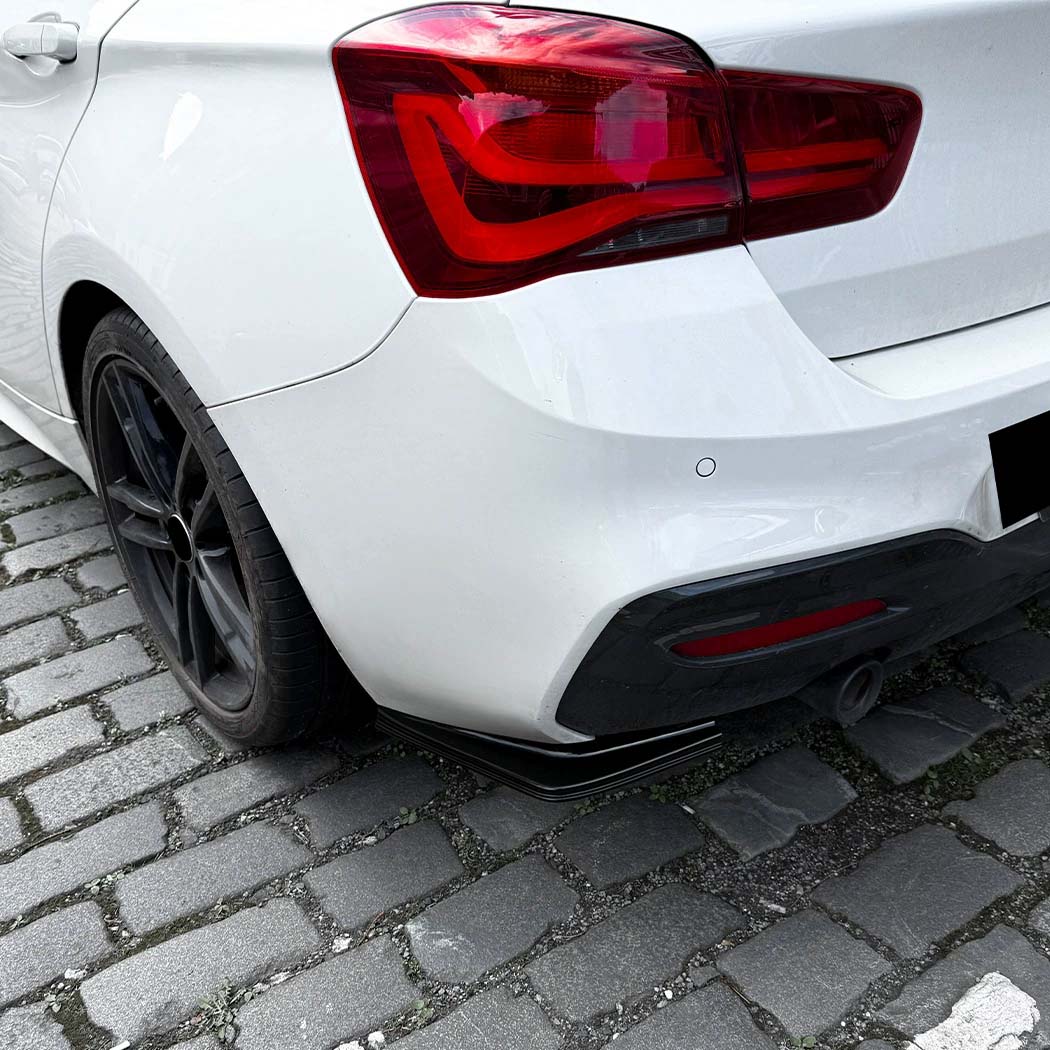 CT CARBON BMW F20/F21 1 SERIES LCI 2015-2019 GLOSS BLACK REAR BUMPER CORNERS | SWISS HOMOLOGATED