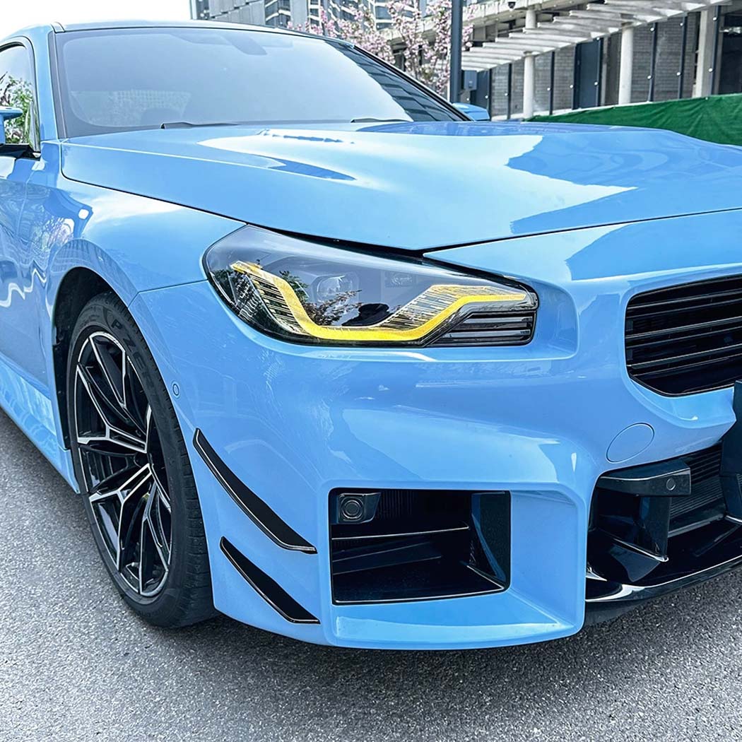 CT CARBON BMW G87 M2 2023+ GLOSS BLACK FRONT BUMPER CANARDS | HOMOLOGATION IN PROCESS