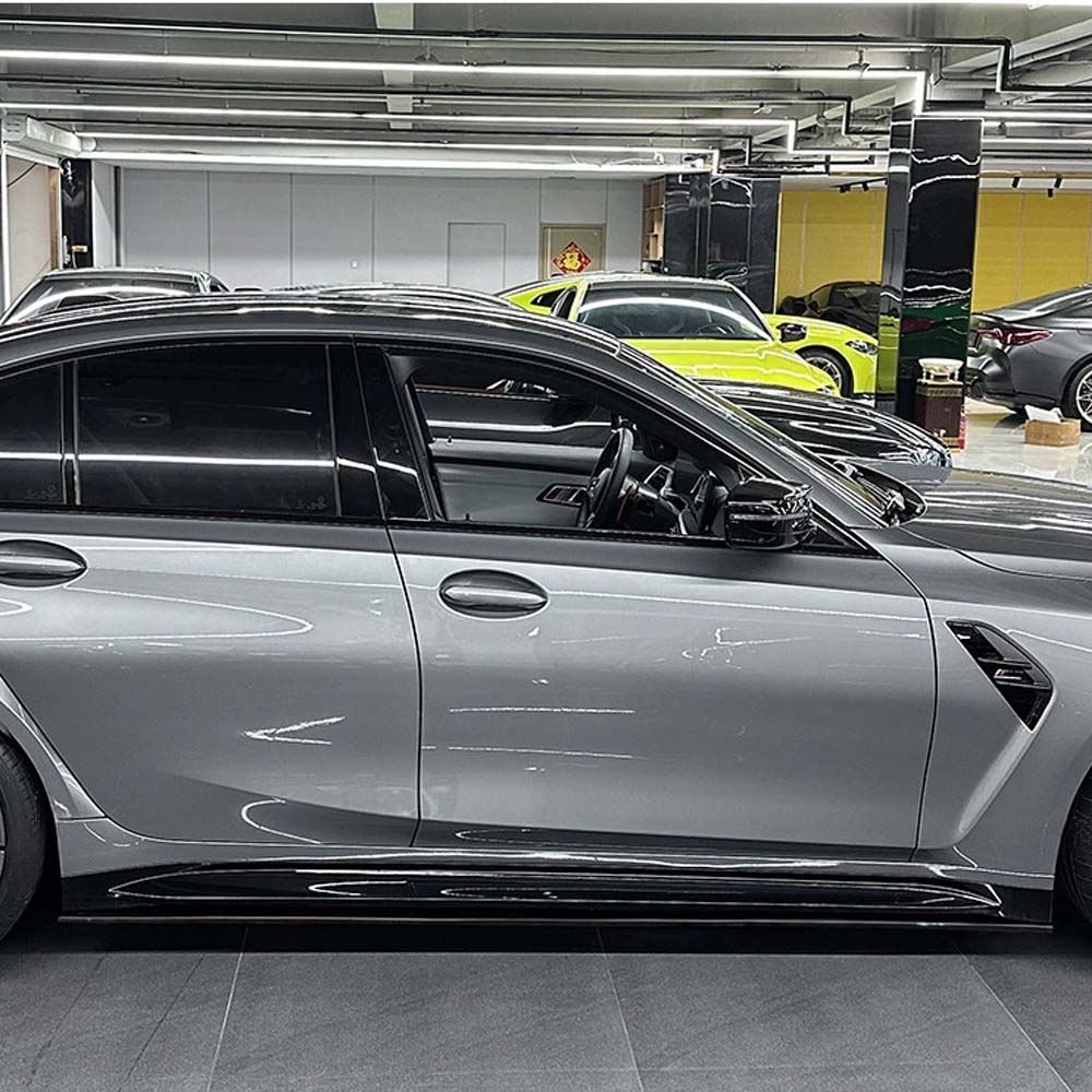 CT CARBON BMW G80 & G81 M3 2021+ GLOSS BLACK SIDE SKIRTS | SWISS HOMOLOGATED