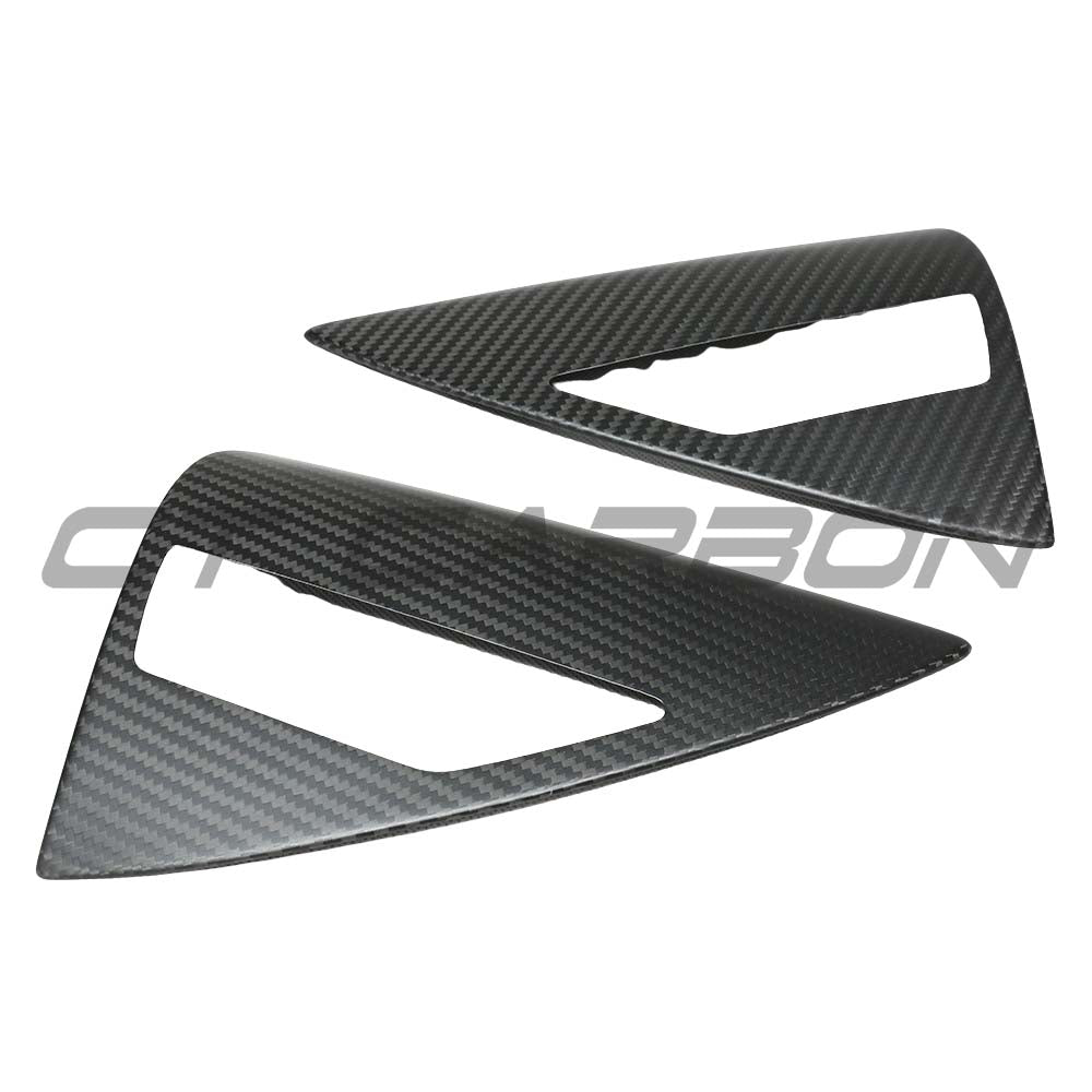 CT CARBON TESLA MODEL Y 2025+ FACELIFT MATTE DRY CARBON FIBRE CHARGING LAMP COVER - V1 | SWISS HOMOLOGATED