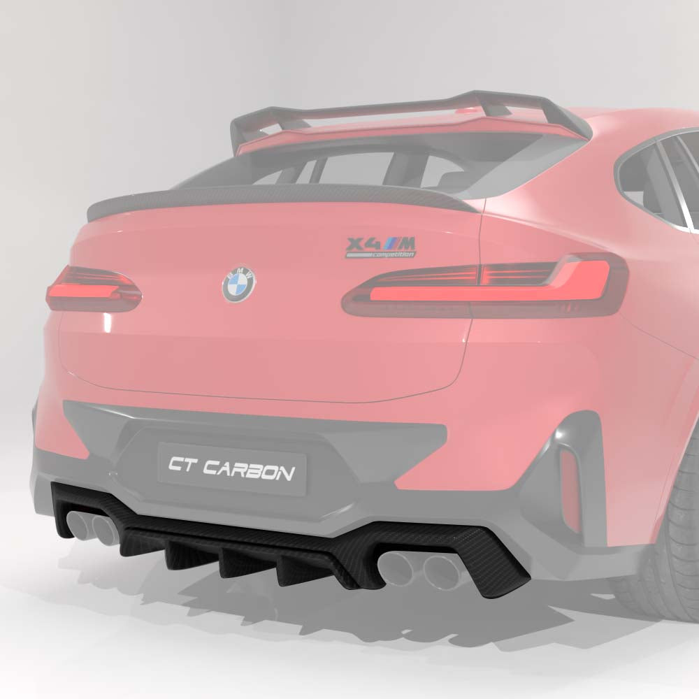 CT CARBON BMW F98 X4M/G02 X4 2022-2024 (LCI) CARBON FIBRE DIFFUSER - CT DESIGN | SWISS HOMOLOGATED