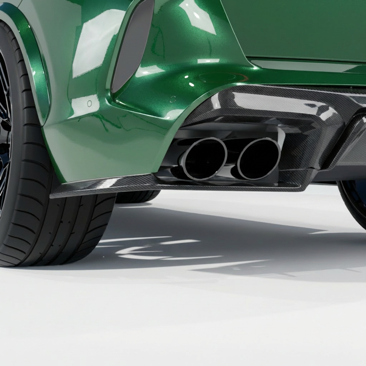 CT CARBON BMW F95 X5M 2019+ DRY CARBON FIBRE REAR BUMPER CORNERS - V1 | SWISS HOMOLOGATED