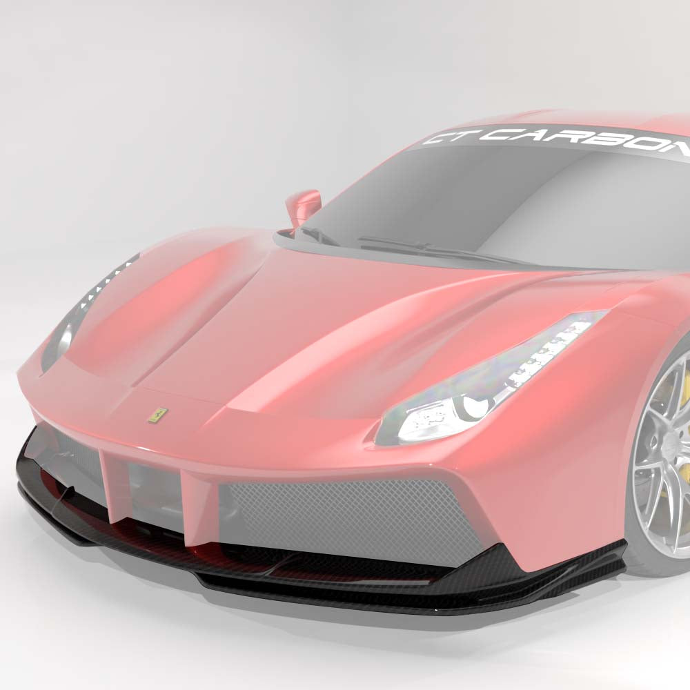 CT CARBON FERRARI 488 GTB COUPE & SPIDER CARBON FIBRE SPLITTER - CT DESIGN | HOMOLOGATION IN PROCESS