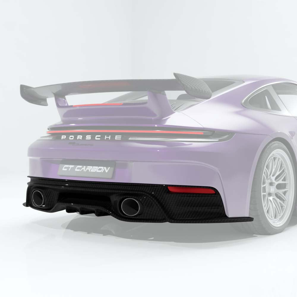 CT CARBON PORSCHE 911 992.2 CARRERA 2024+ CARBON FIBRE DIFFUSER - CT DESIGN | SWISS HOMOLOGATED