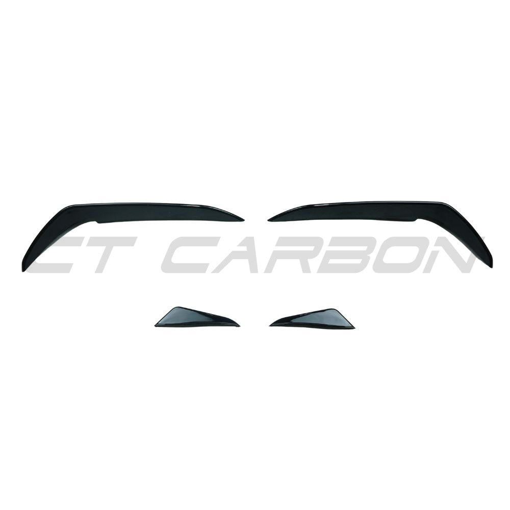 CT CARBON VOLKSWAGEN GOLF GTI/GTD MK7/7.5 2017-2020 GLOSS BLACK FRONT BUMPER CANARDS | HOMOLOGATION IN PROCESS