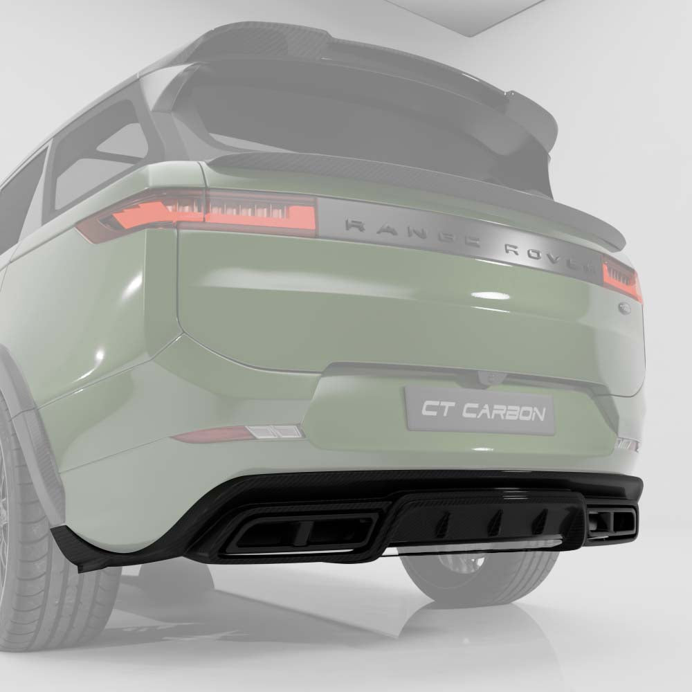 CT CARBON RANGE ROVER SPORT L461 2023+ CARBON FIBRE DIFFUSER AND TIPS - CT DESIGN | SWISS HOMOLOGATED