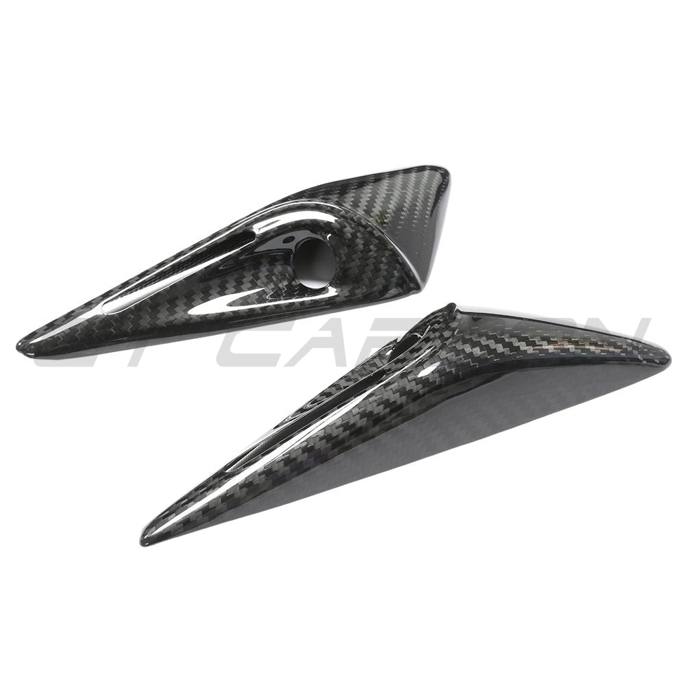 CT CARBON TESLA MODEL S 2021+ FACELIFT CARBON FIBRE SIDE CAMERA COVER ADD ON | SWISS HOMOLOGATED