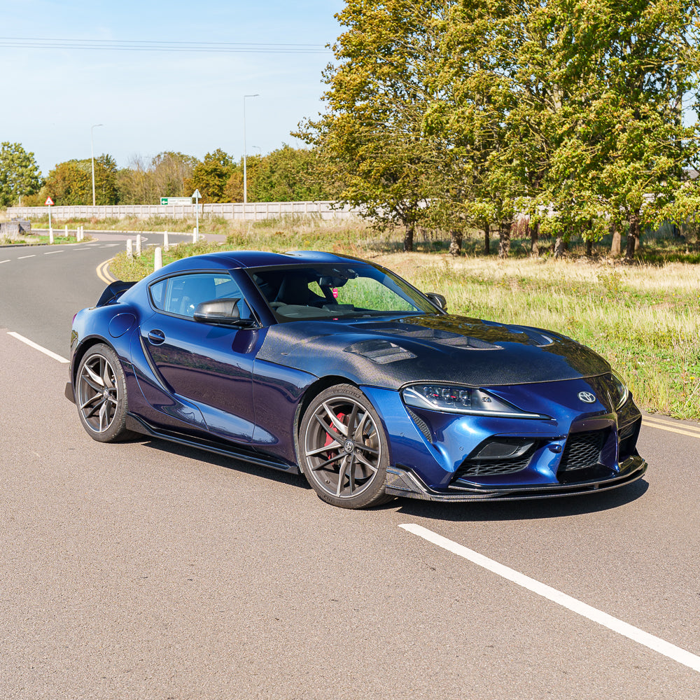 CT CARBON TOYOTA SUPRA 2019+ A90 CARBON FIBRE SPLITTER - V2 | SWISS HOMOLOGATED