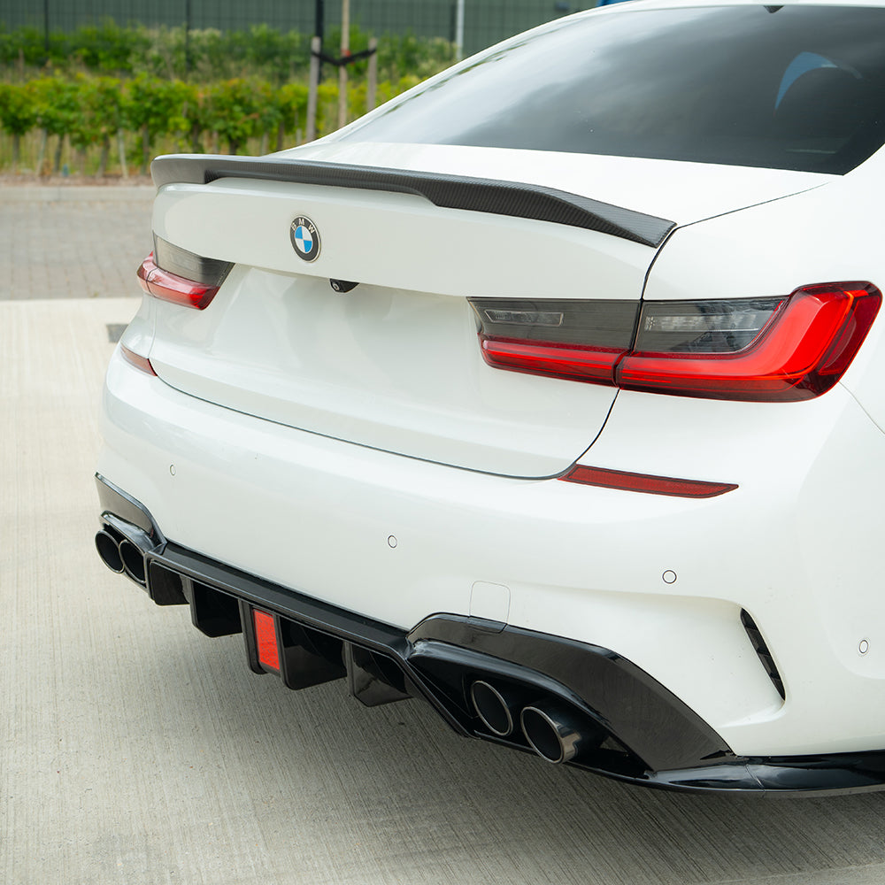 CT CARBON BMW G20/G21 3 SERIES 2019-2022 PRE LCI GLOSS LED BLACK DIFFUSER WITH TIPS | SWISS HOMOLOGATED