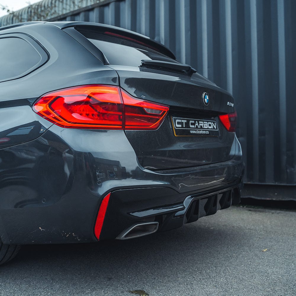 CT CARBON BMW 5 SERIES G30/G31 PRE LCI GLOSS BLACK DIFFUSER - M5 STYLE | SWISS HOMOLOGATED