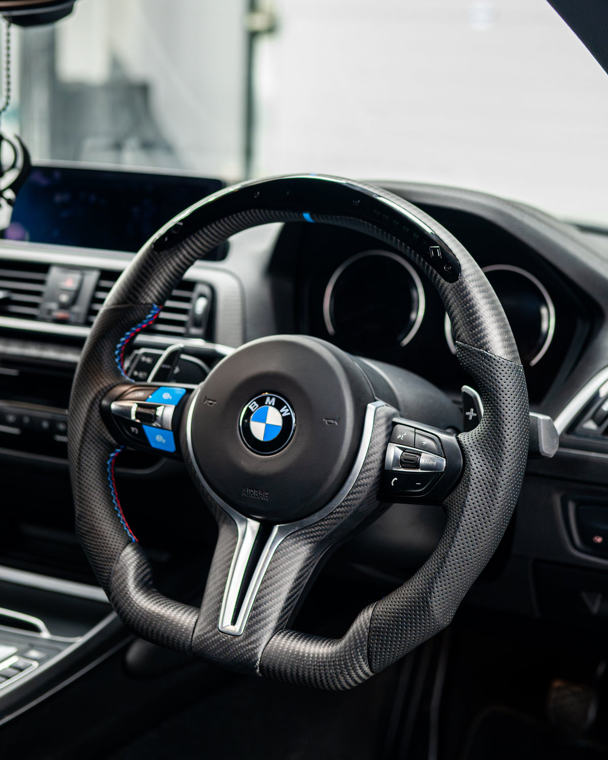 CT CARBON BMW FXX M CAR MATTE CARBON FIBRE STEERING WHEEL TRIM | NO HOMOLOGATION REQUIRED