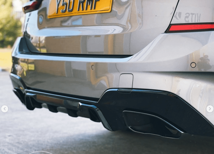 CT CARBON BMW G20/G21 3 SERIES 2019-2022 PRE LCI GLOSS BLACK DIFFUSER - MP STYLE (SQUARE TIPS) | SWISS HOMOLOGATED