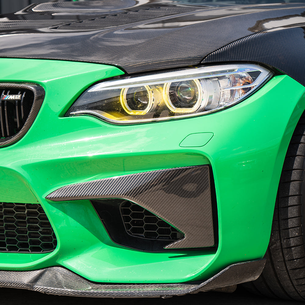 CT CARBON BMW M2 F87 N55 (OG) CARBON FIBRE FRONT BUMPER CORNERS | HOMOLOGATION IN PROCESS