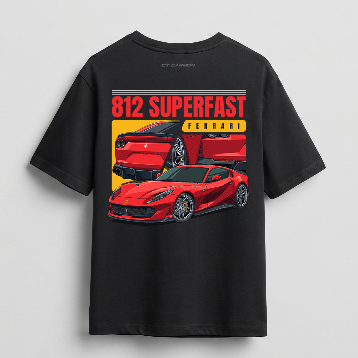 CT CARBON FERRARI 812 GRAPHIC T-SHIRT - BLACK