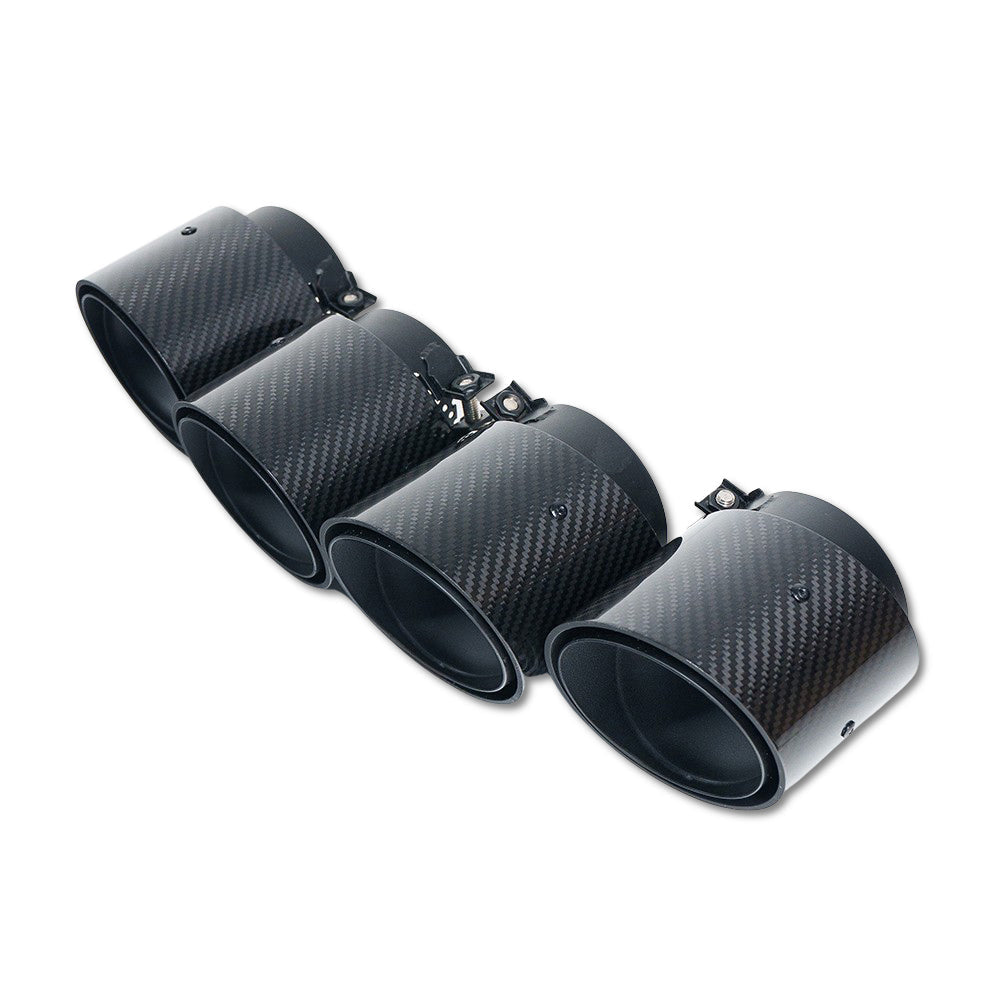CT CARBON BMW M2, M3, M4 G87/G80/G81/G82/G83 CARBON EXHAUST TIPS - BLACK SLASH CUT (SET OF 4) | SWISS HOMOLOGATED