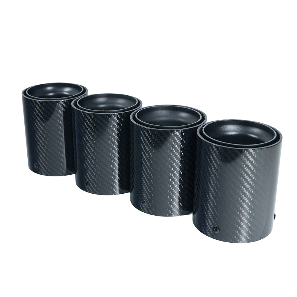 CT CARBON BMW F90/F92 M5 CARBON FIBRE EXHAUST TIPS - MATTE BLACK X4 | SWISS HOMOLOGATED