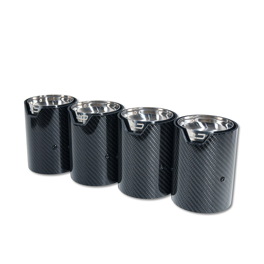 CT CARBON BMW M2/M3/M4/M5 F10/F80/F82/F83/F87 CARBON FIBRE EXHAUST TIPS - CHROME X4 | SWISS HOMOLOGATED