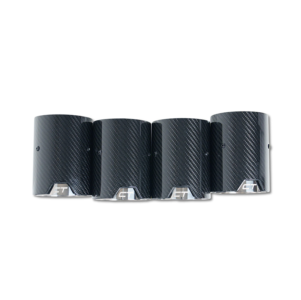 CT CARBON BMW M2/M3/M4/M5 F10/F80/F82/F83/F87 CARBON FIBRE EXHAUST TIPS - CHROME X4 | SWISS HOMOLOGATED