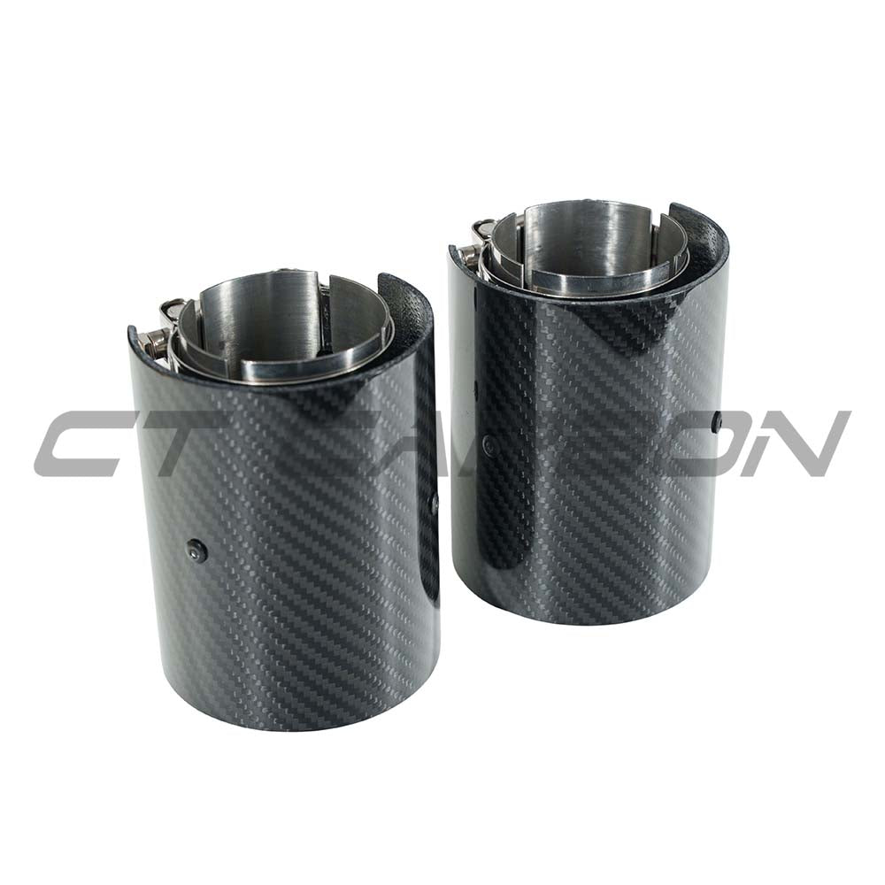 CT CARBON BMW F20/F21/F22/F23/F30/F31/F32/F33 CARBON EXHAUST TIPS - CHROME (SET OF 2) | SWISS HOMOLOGATED