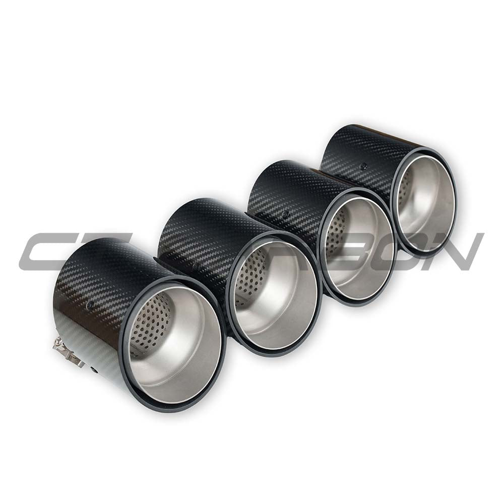 CT CARBON BMW M2, M3, M4 G87/G80/G81/G82/G83 CARBON EXHAUST TIPS - CHROME SLASH CUT (SET OF 4) | SWISS HOMOLOGATED