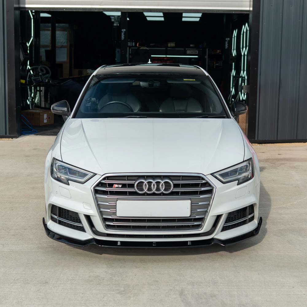 CT CARBON AUDI A3 S-LINE & S3 8V FACELIFT 2017-2020 GLOSS BLACK SPLITTER - V1 | HOMOLOGATION IN PROCESS