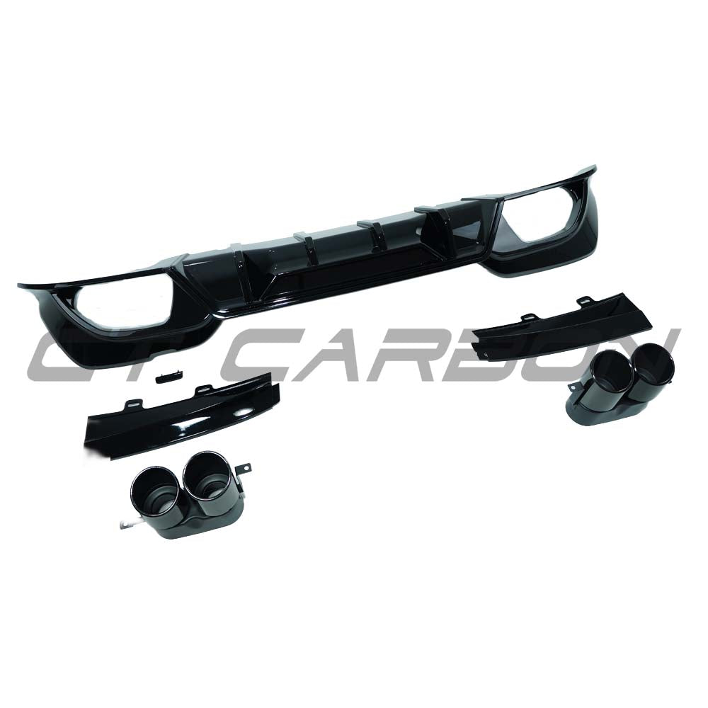 CT CARBON BMW 3 SERIES G20/G21 2018-2022 PRE-LCI GLOSS BLACK DIFFUSER AND TIPS - V3 | SWISS HOMOLOGATED