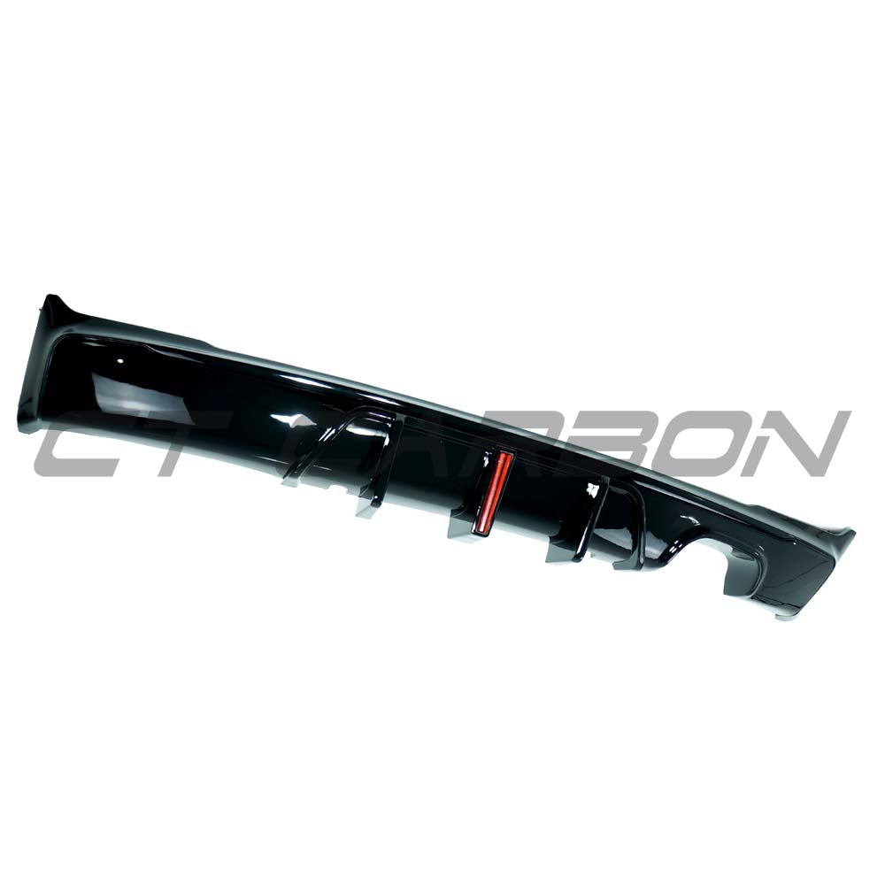 CT CARBON BMW F22/F23 2 SERIES 2014-2020 GLOSS BLACK LED TWIN LEFT DIFFUSER MP STYLE | SWISS HOMOLOGATED