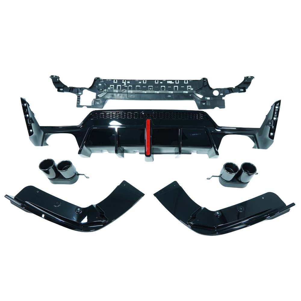 CT CARBON BMW 3 SERIES G20/G21 GLOSS BLACK LCI DIFFUSER (ROUND TIPS) | SWISS HOMOLOGATED