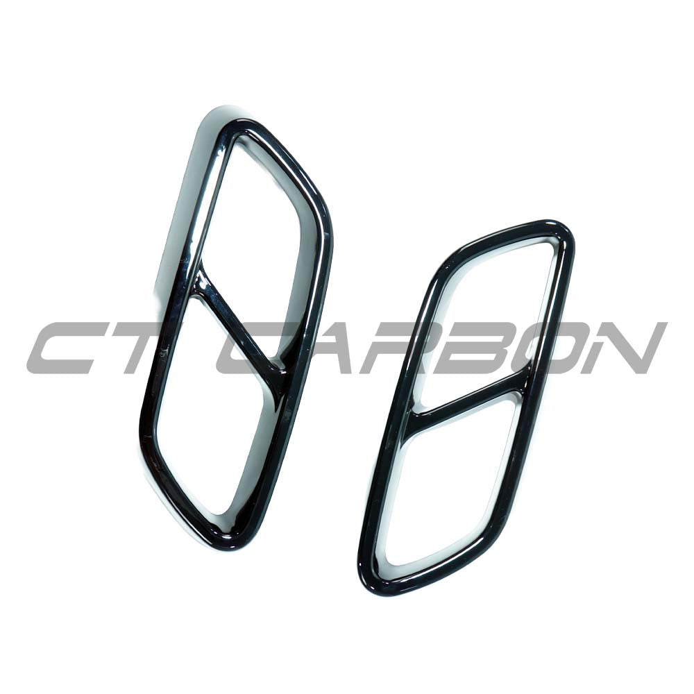 CT CARBON MERCEDES W206 C-CLASS 2021+ GLOSS BLACK EXHAUST TRIM | SWISS HOMOLOGATED