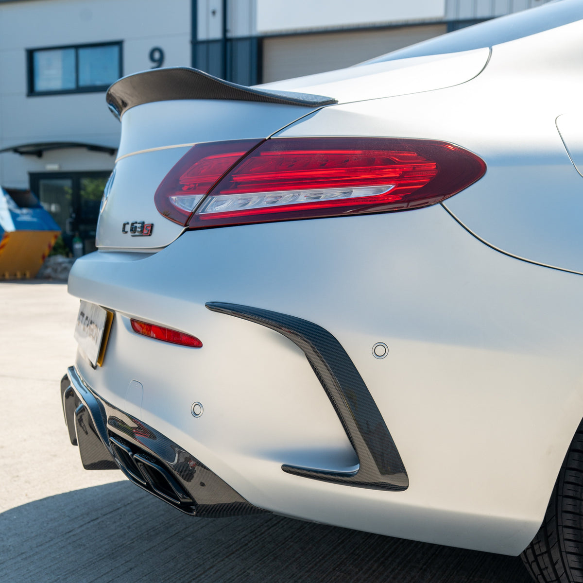 CT CARBON MERCEDES W205 C63 & C63S COUPE 2DR REAR BUMPER CARBON FIBRE CANARDS | SWISS HOMOLOGATED