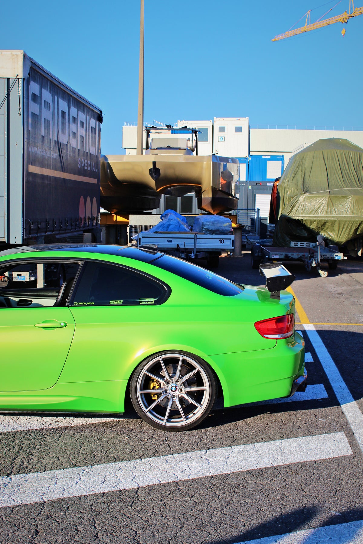 AM Carbon Wing GT4 mounted on BMW M3 E92 - side view