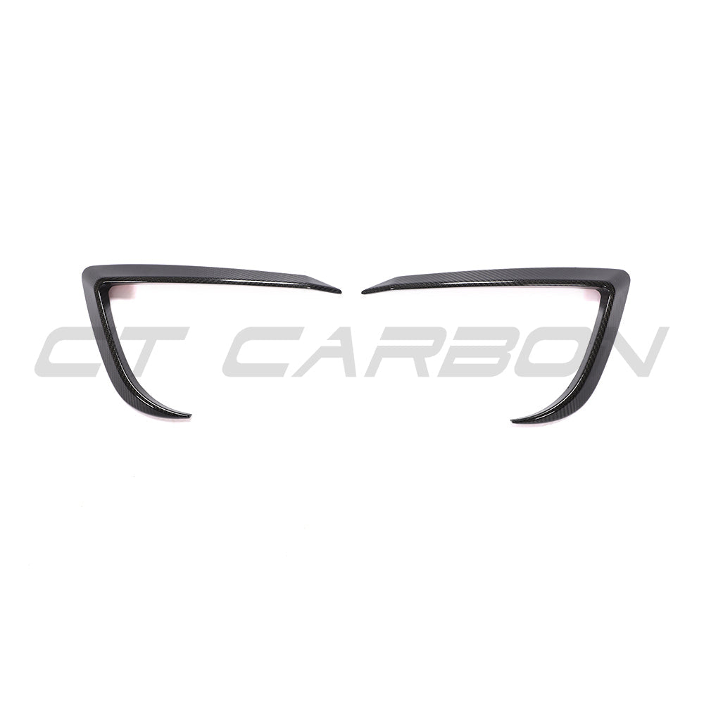 CT CARBON TESLA MODEL 3 2017-2023 CARBON FIBRE FRONT BUMPER CANARDS | HOMOLOGATION IN PROCESS