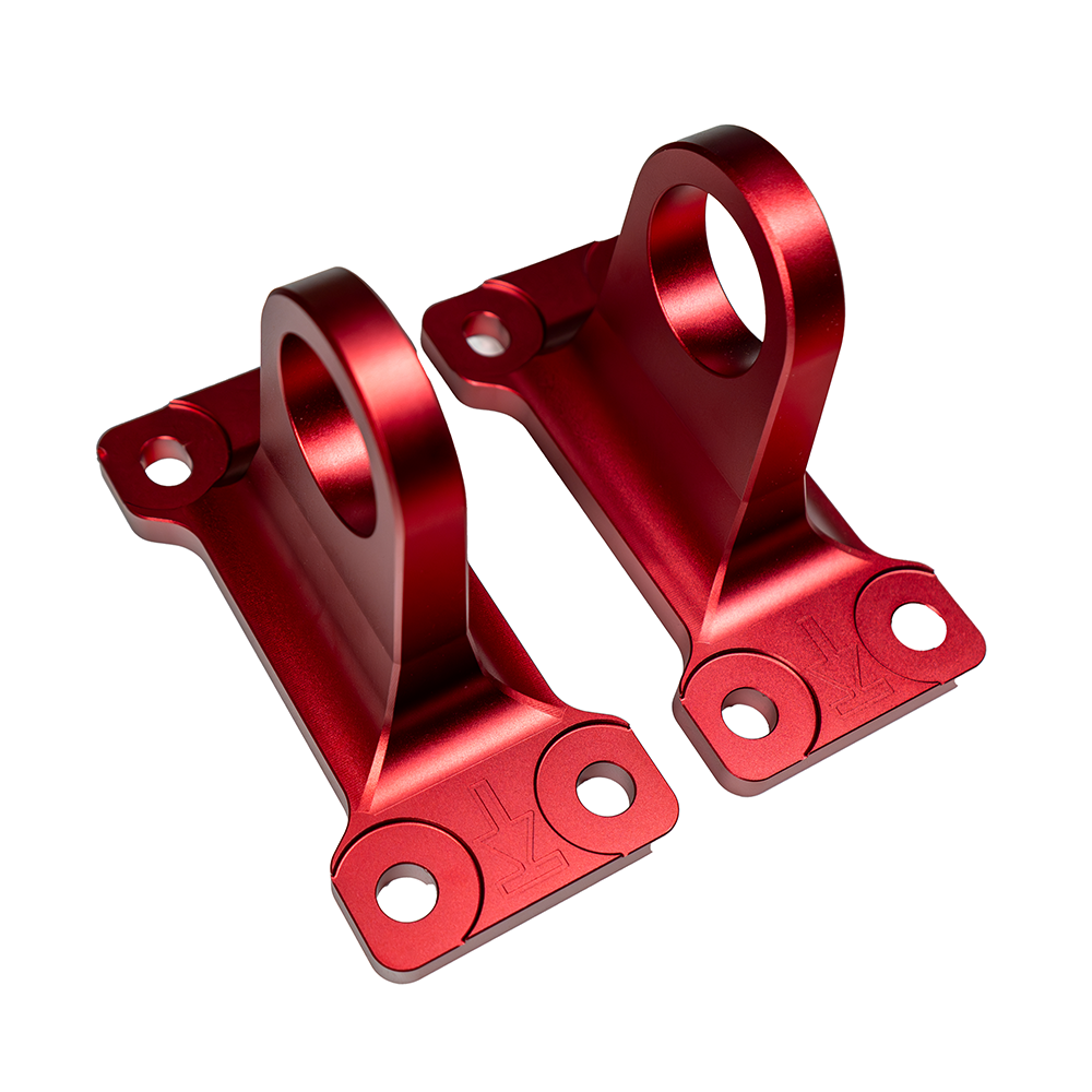 CT CARBON LAND ROVER DEFENDER L663 90/110/130 RED ALUMINIUM TOW HOOKS | NO HOMOLOGATION