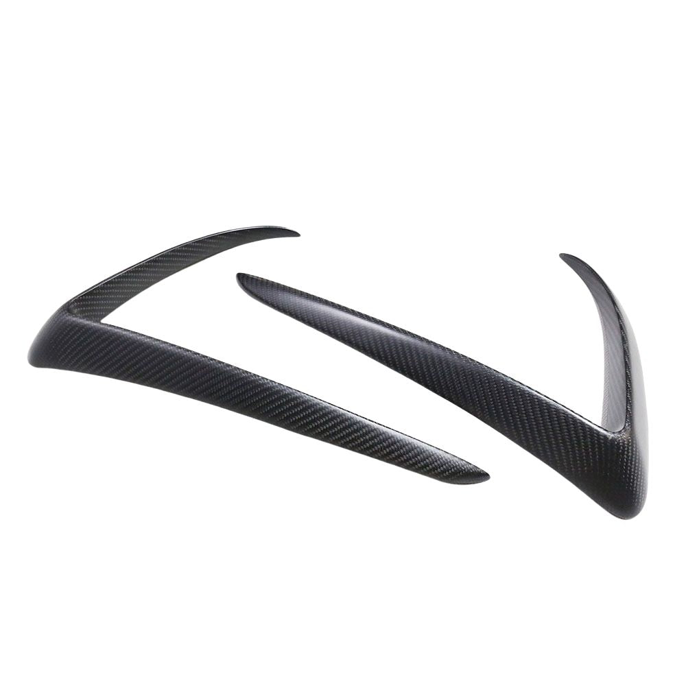 CT CARBON TESLA MODEL 3 2017-2023 MATTE CARBON FIBRE FRONT BUMPER CANARDS | HOMOLOGATION IN PROCESS