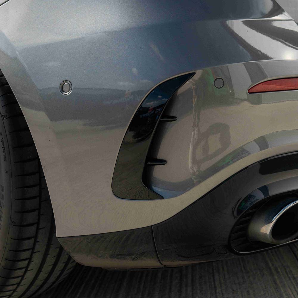 CT CARBON MERCEDES A-CLASS A35 W177 2018+ GLOSS BLACK REAR BUMPER CORNERS | SWISS HOMOLOGATED