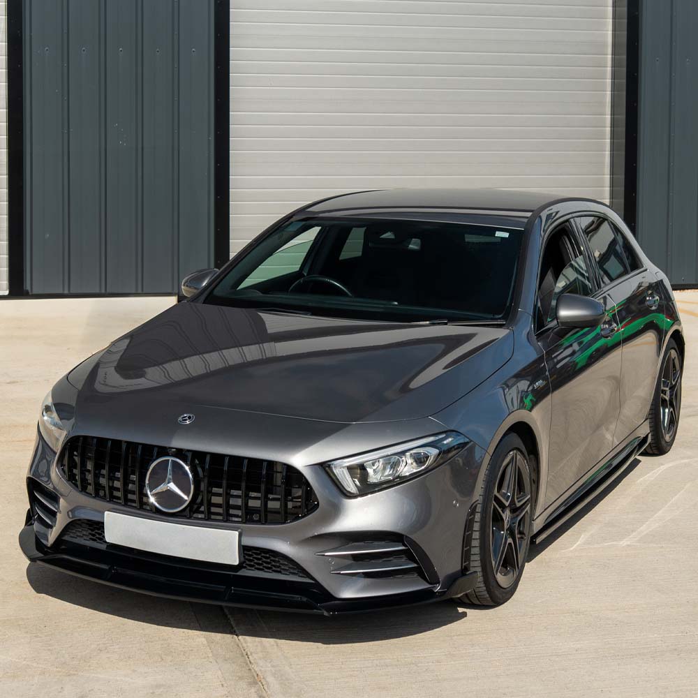 CT CARBON MERCEDES A-CLASS W177 & V177 2018+ GLOSS BLACK SIDE SKIRTS | SWISS HOMOLOGATED