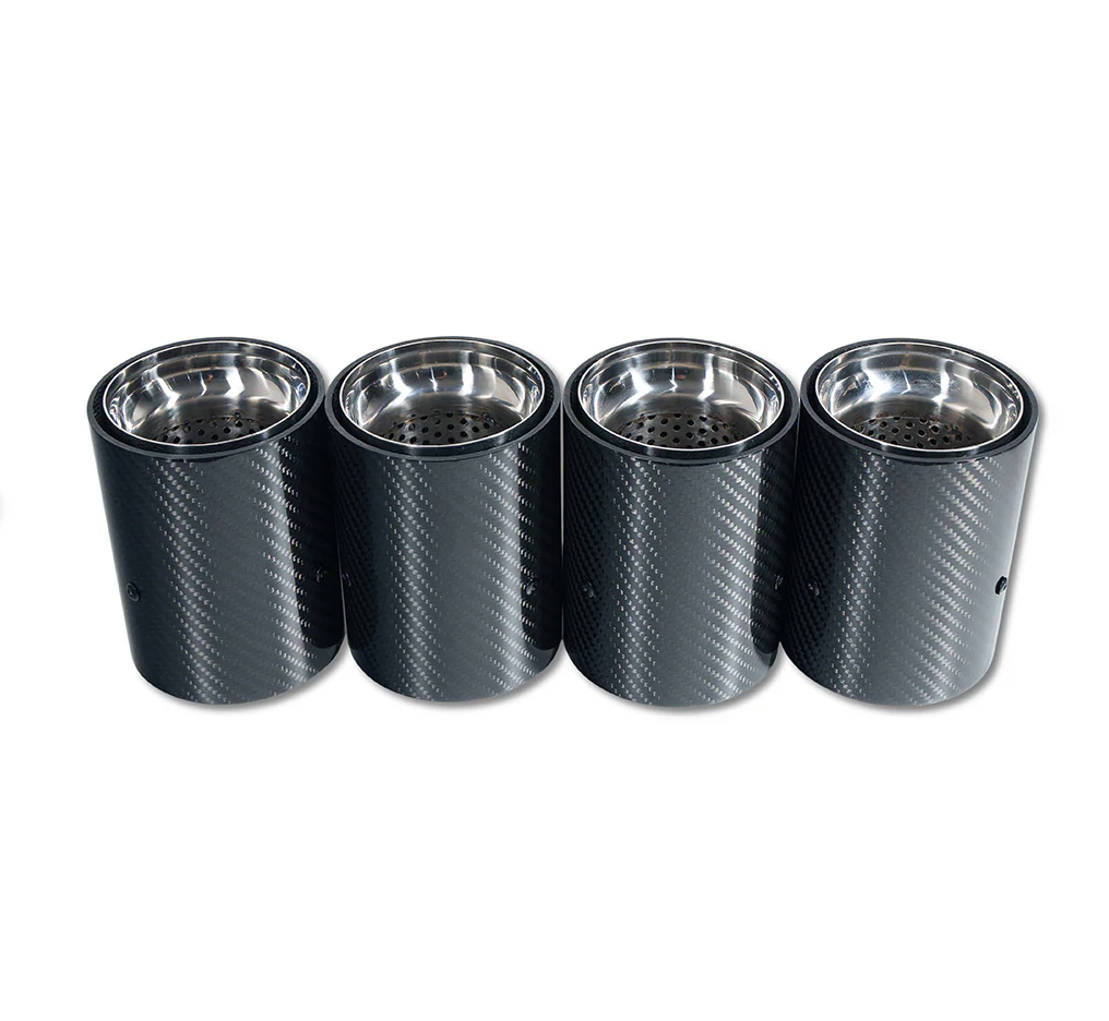 CT CARBON BMW M2 / M3 / M4 / M5 F10 F80 F82 F83 F87 Carbon Fibre Exhaust Tips Chrome x4 | SWISS HOMOLOGATED