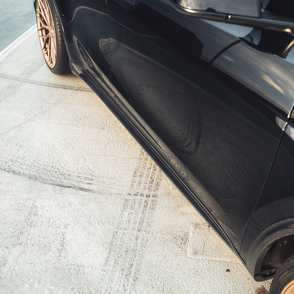 CT CARBON TESLA MODEL Y MK1 2020-2025 CARBON FIBRE SIDE SKIRTS | SWISS HOMOLOGATED
