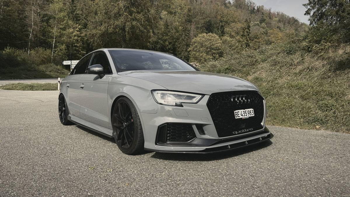 Audi RS3 8V Carbon Driver, CT Carbon front lip and bumper trim