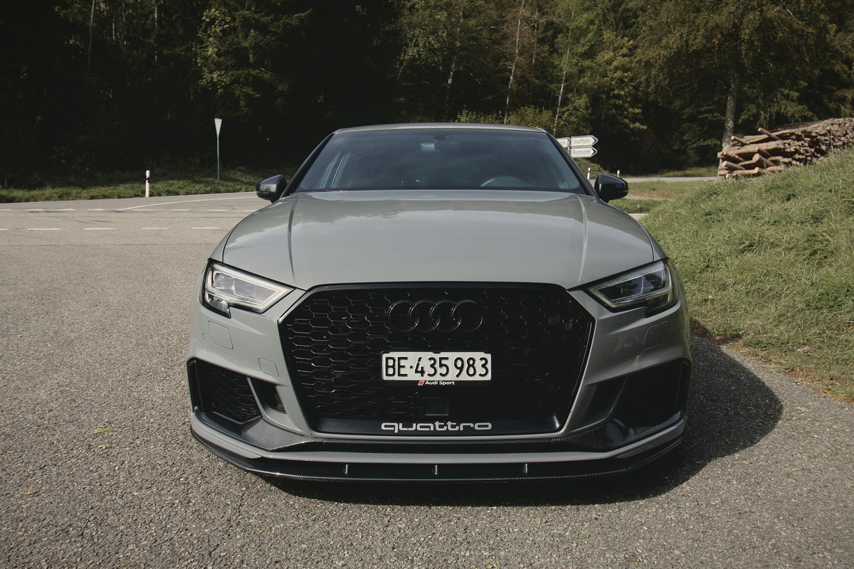Audi RS3 8V front view with CT Carbon front lip