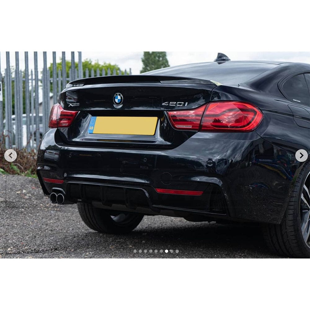 CT CARBON BMW 4 SERIES F32/F33/F36 GLOSS BLACK TWIN LEFT EXIT EXHAUST DIFFUSER | SWISS HOMOLOGATED