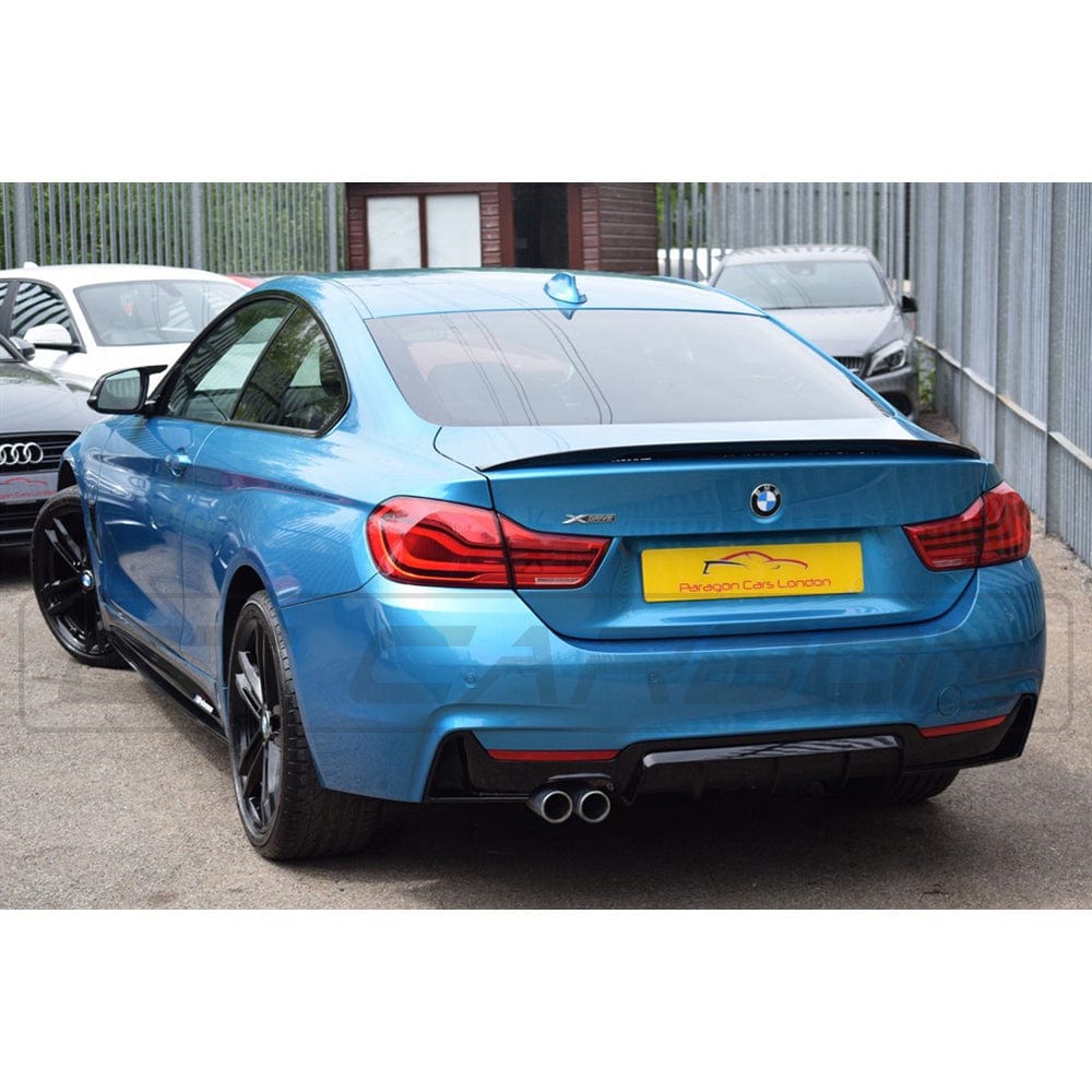 CT CARBON BMW 4 SERIES F32/F33/F36 GLOSS BLACK TWIN LEFT EXIT EXHAUST DIFFUSER | SWISS HOMOLOGATED