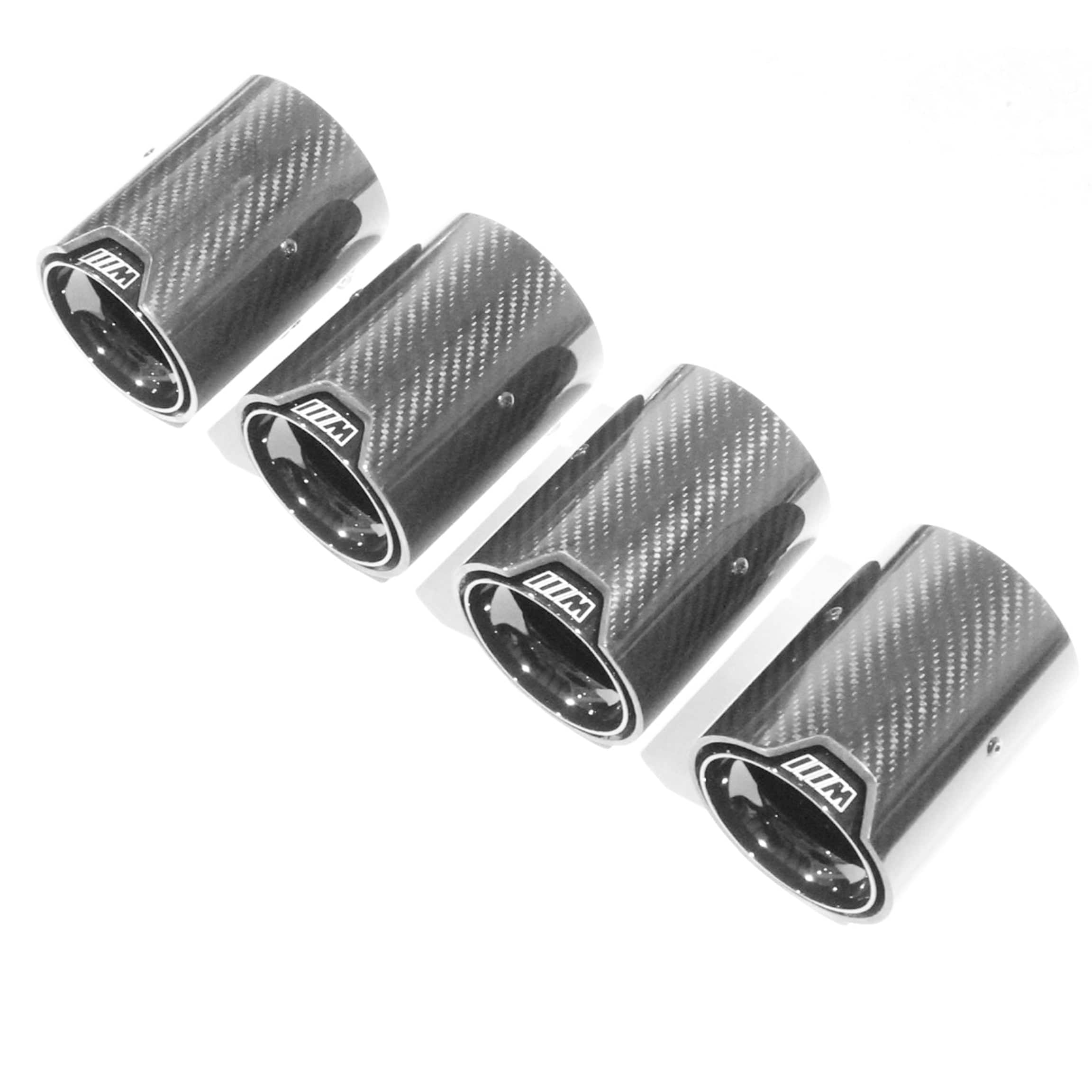 EXHAUST TIPS STAINLESS/CARBON 4PCS/SET F8X BLACK | SWISS HOMOLOGATED