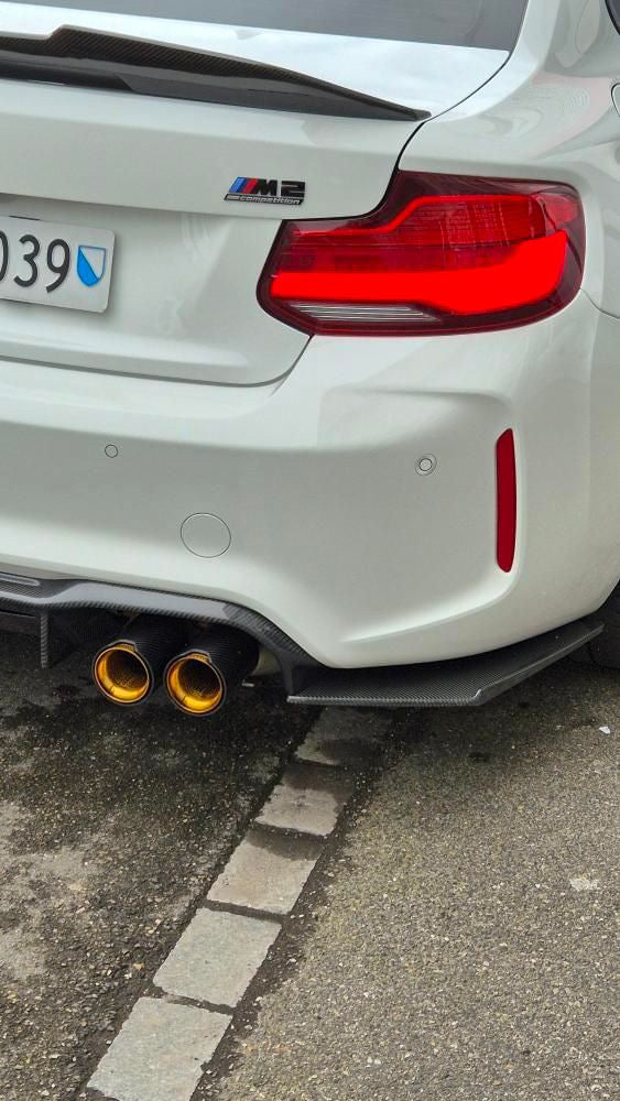 EXHAUST TIPS STAINLESS/CARBON 4PCS/SET F8X GOLD | SWISS HOMOLOGATED