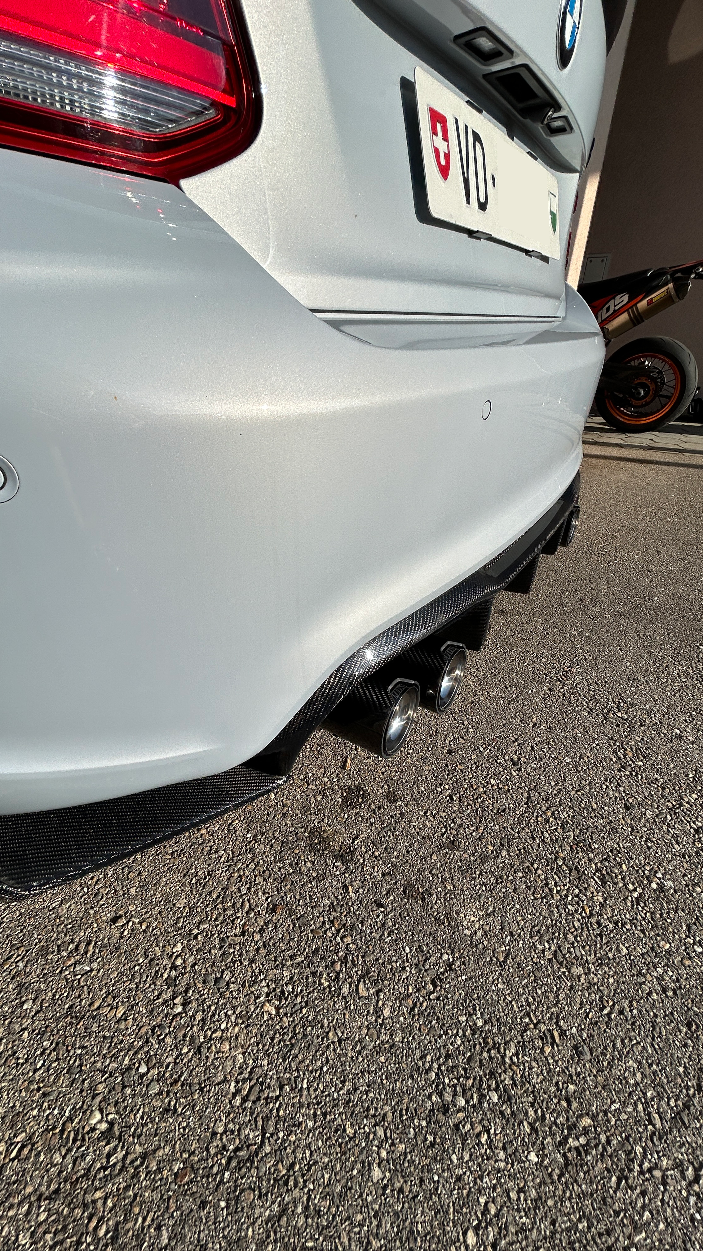 EXHAUST TIPS STAINLESS/CARBON 4PCS/SET F8X CHROME | SWISS HOMOLOGATED