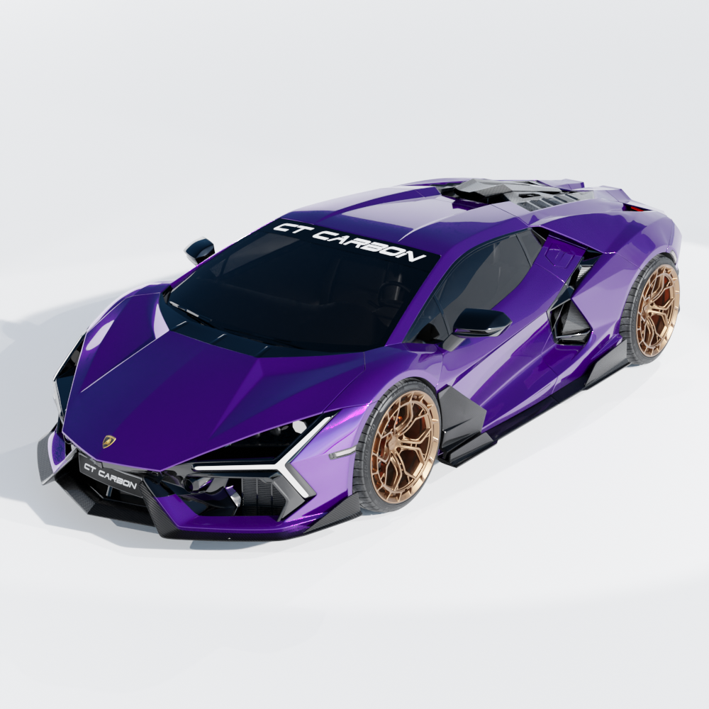 CT CARBON LAMBORGHINI REVUELTO MATTE CARBON FIBRE FRONT SPLITTER - CT DESIGN | HOMOLOGATION IN PROCESS