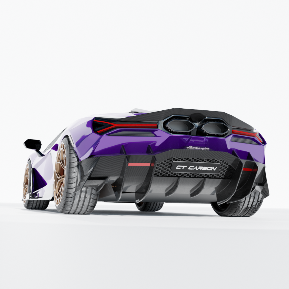CT CARBON LAMBORGHINI REVUELTO MATTE CARBON FIBRE REAR DIFFUSER - CT DESIGN | SWISS HOMOLOGATED