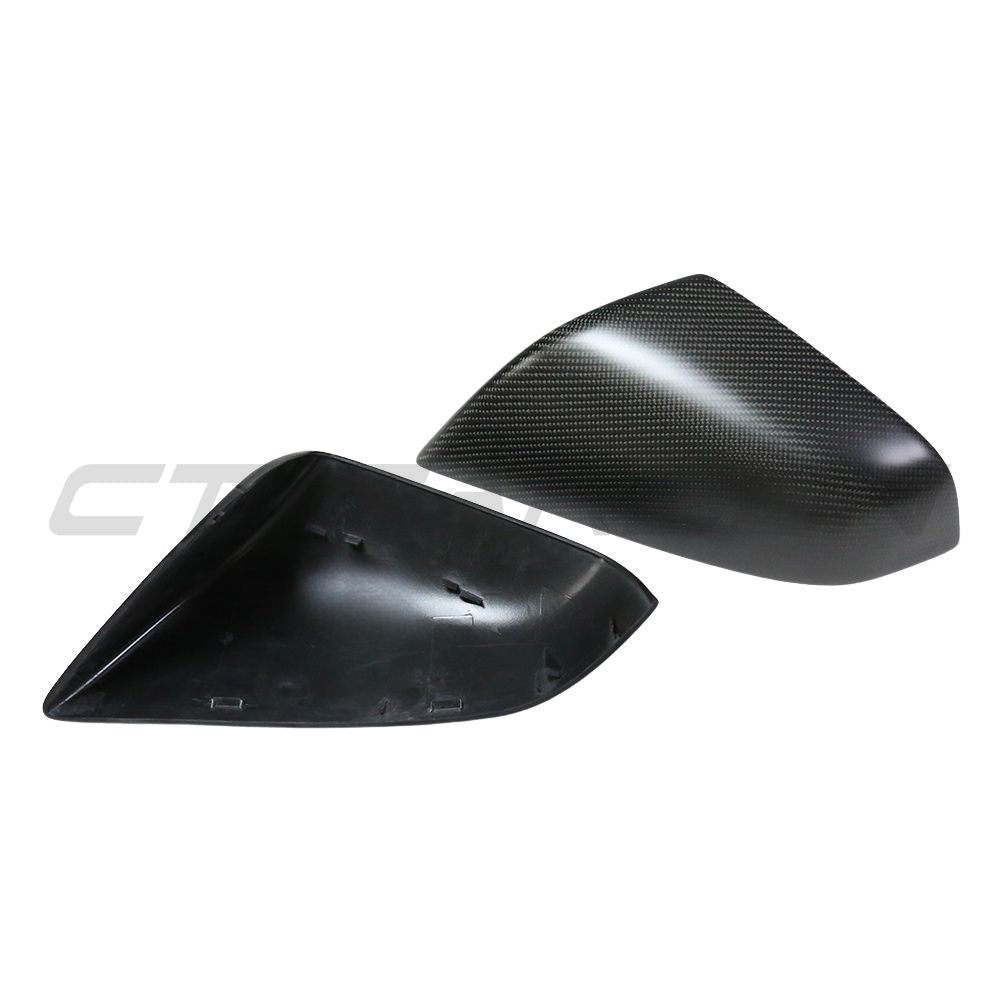 CT CARBON TESLA MODEL S 2012-2020 MATTE CARBON FIBRE MIRRORS | SWISS HOMOLOGATED